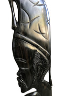 African Couple Ebony Wood Carved Sculpture statue ( set of 2) - Made in Cameroon - Afrilege