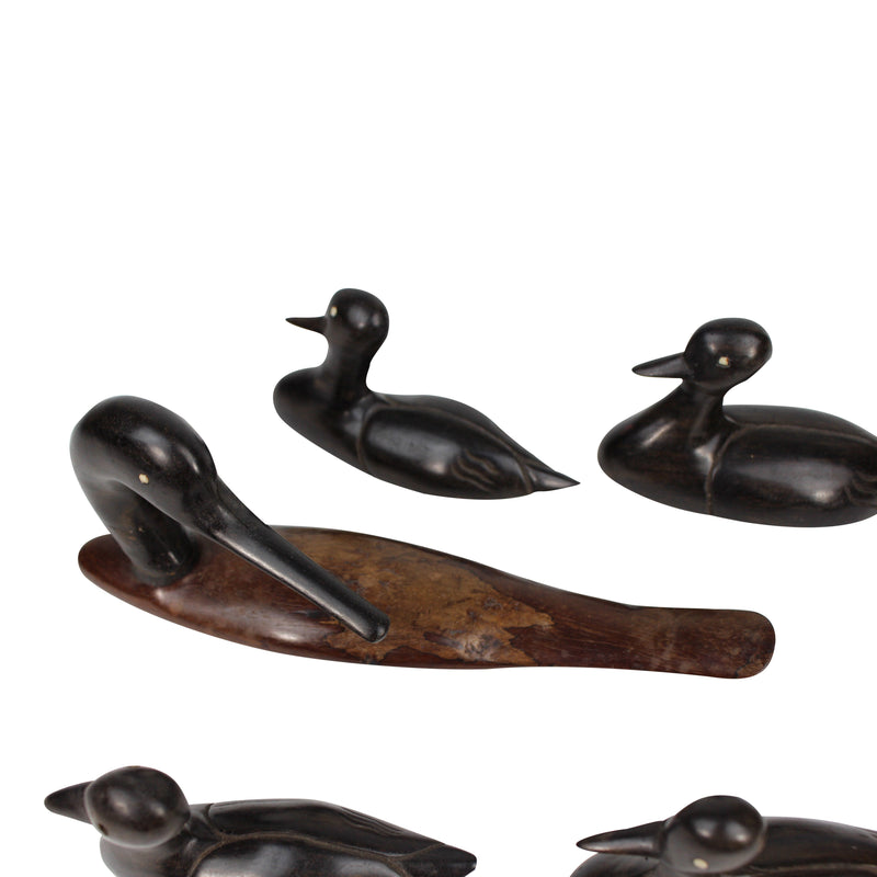 Wood Carved Duck Family Set of 7 - Afrilege