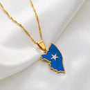 Somalia map flag Pendant necklace ( Gold & Silver available) - Afrilege