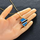 Botswana Flag Map Pendant Necklace - Afrilege