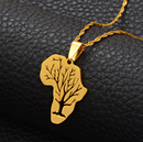 Africa map family tree Pendant necklace - Afrilege