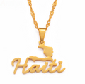 Haiti Map Name Pendant Necklace - Afrilege