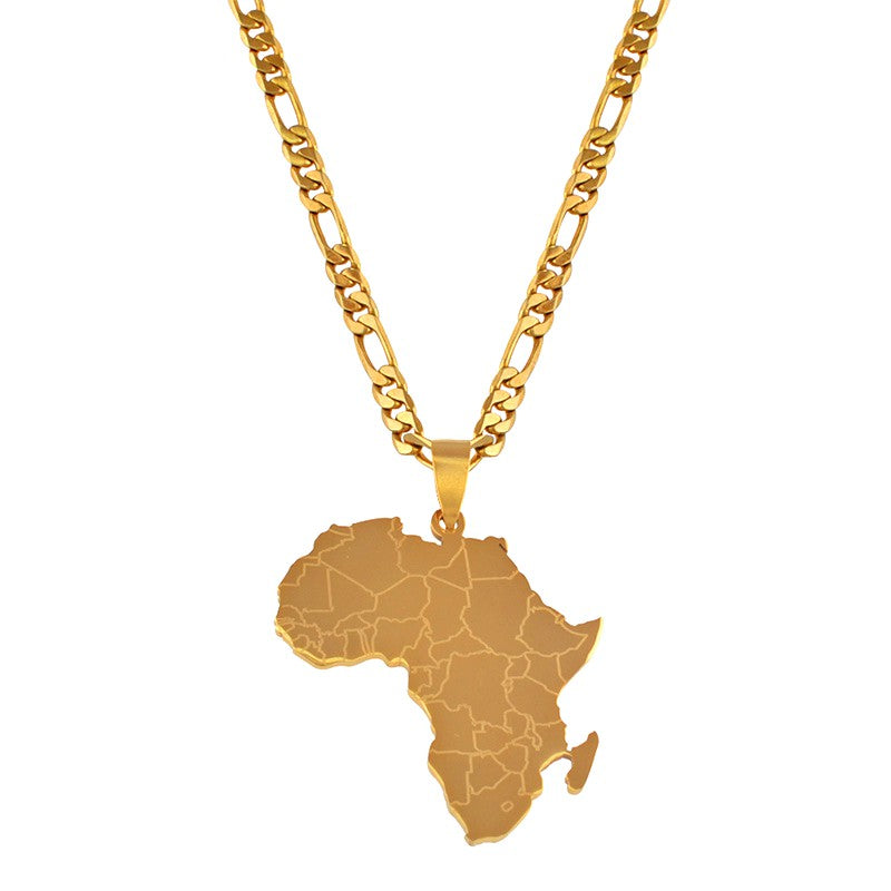 Africa map Pendant necklace ( Gold & Silver available) - Afrilege