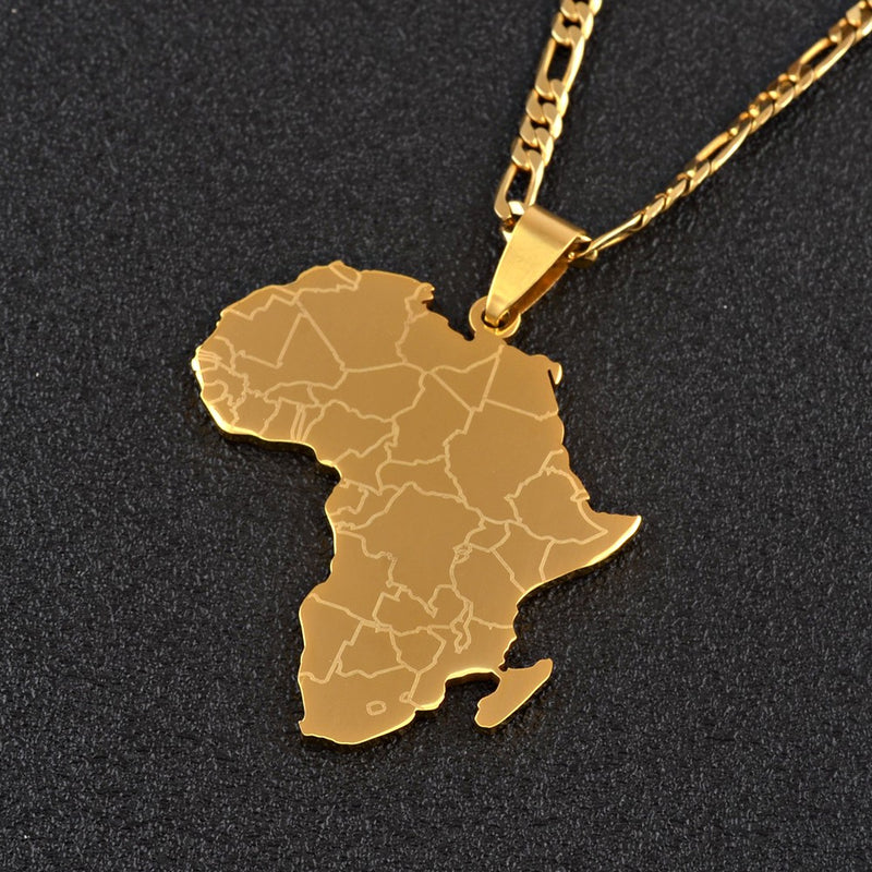 Africa map Pendant necklace ( Gold & Silver available) - Afrilege