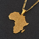 Africa map Gye Nyame Pendant necklace ( Gold & Silver available) - Afrilege