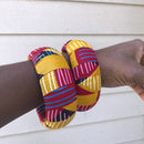 Arun Large Ankara Bangles Bracelets - Afrilege