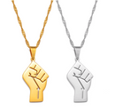 Black Lives Matter Raised Fist Pendant Necklace - Afrilege