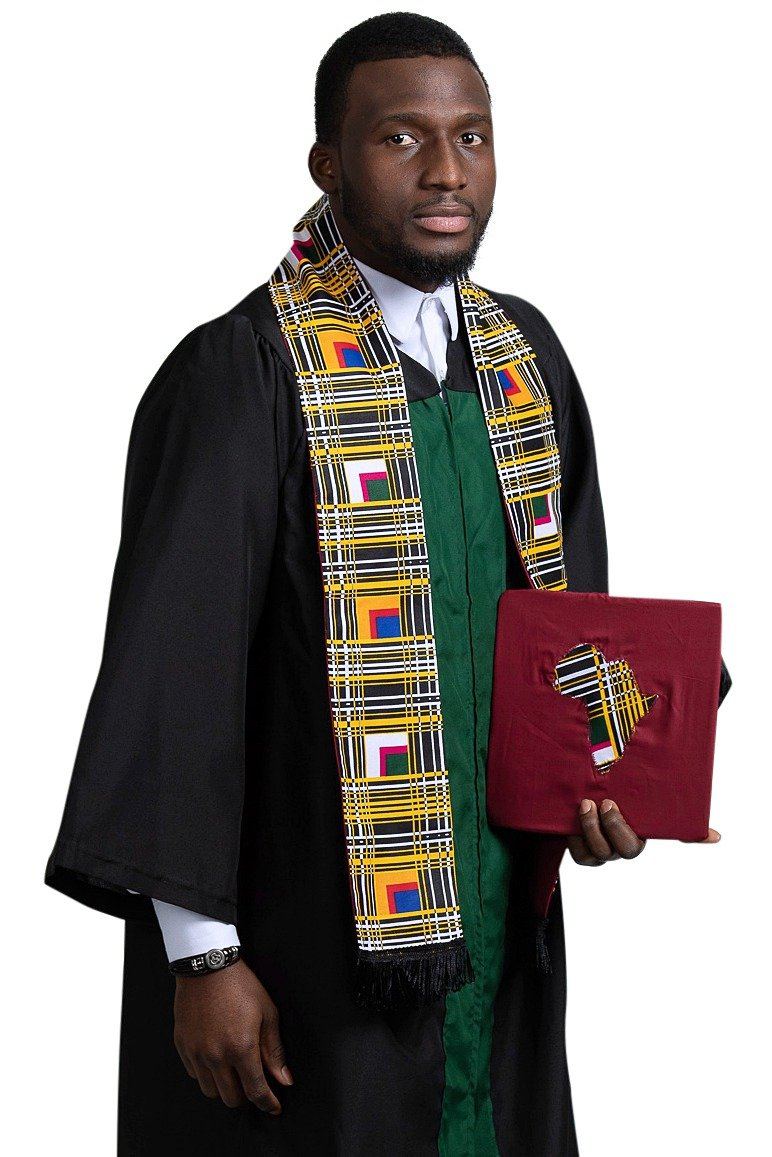 African Kente Cloth Graduation Stole / Kente Stole / Kente Sash - Afrilege