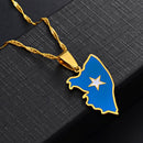 Somalia map flag Pendant necklace ( Gold & Silver available) - Afrilege