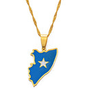 Somalia map flag Pendant necklace ( Gold & Silver available) - Afrilege