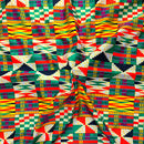 Satin Silk Kente print fabric - Afrilege