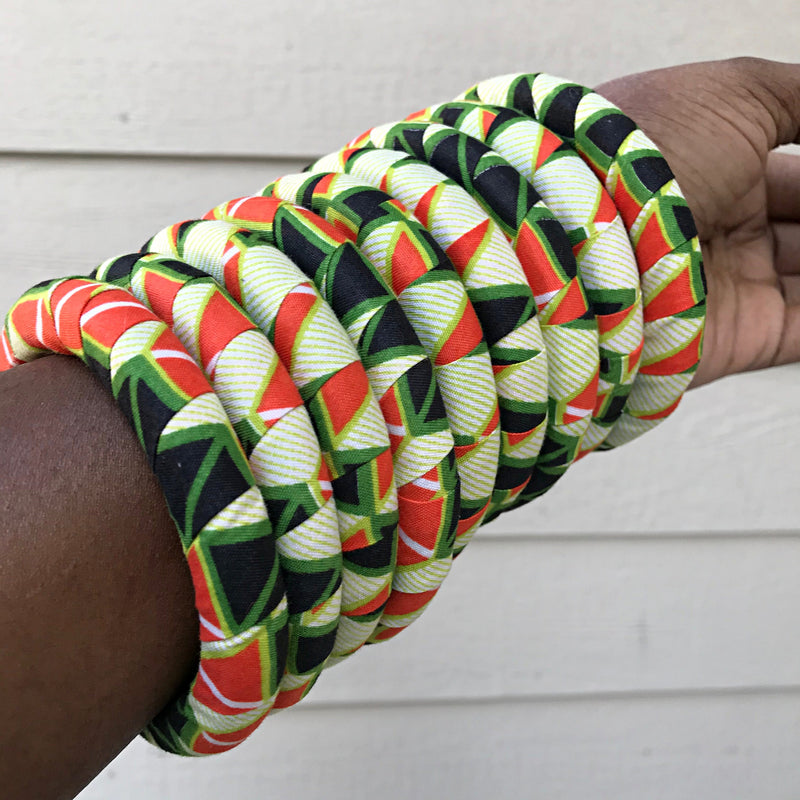 Morowa Small African Print Bangle Bracelets - Afrilege