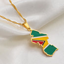 Guyana Map Flag Pendant Necklace - Afrilege