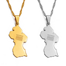 Guyana Map Pendant Necklace - Afrilege