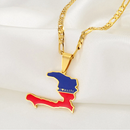 Haiti Map Flag  Pendant Necklace - Afrilege