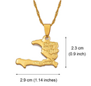 Haiti Map Pendant Necklace - Afrilege