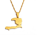 Haiti Map Pendant Necklace - Afrilege