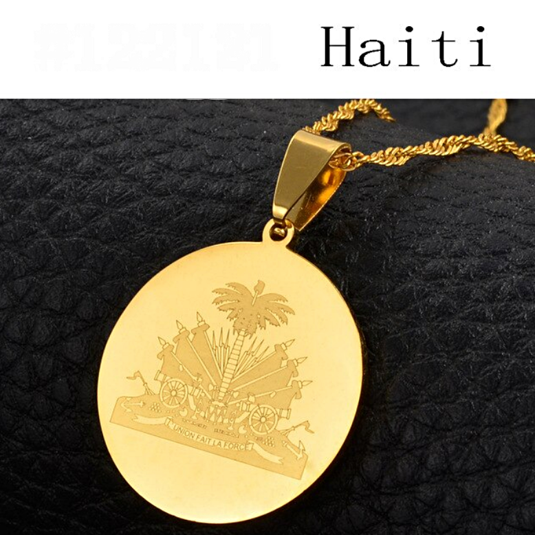 Haiti Emblem Pendant Necklace - Afrilege