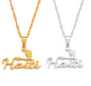 Haiti Map Name Pendant Necklace - Afrilege