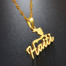 Haiti Map Name Pendant Necklace - Afrilege