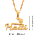 Haiti Map Name Pendant Necklace - Afrilege
