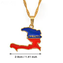 Haiti Map Flag  Pendant Necklace - Afrilege