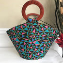 Abayomi Hand Woven Raffia Fibers African Basket bag with wood handle - Big - Afrilege