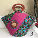 Abayomi Hand Woven Raffia Fibers African Basket bag with wood handle - Big - Afrilege