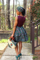 Abayomi Hand Woven Raffia Fibers African Basket Bag with wood handle - Green - Afrilege