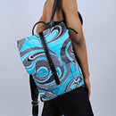 African Print Backpack - blue aqua / white - Afrilege