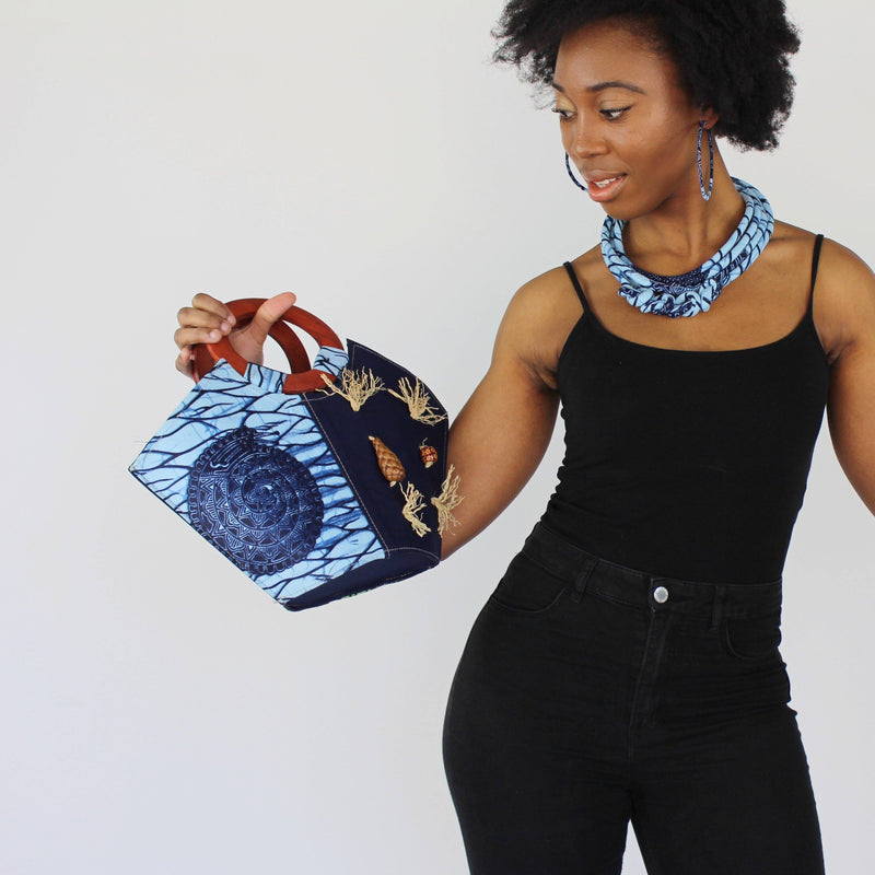 Akin African Hand Woven Raffia Fibers Handbag (Small) - Afrilege