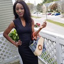 Bamileke Hand Woven Raffia Fibers African Basket bag with wood handle - Medium - Afrilege