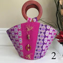 Ebele Hand Woven Raffia Fibers African Basket bag with wood handle - Big - Afrilege