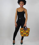 Kente African Print Bag with purse - Yellow / Red / Green - Afrilege