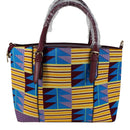 Kente African Print Bag - Yellow / Blue / Purple - Afrilege