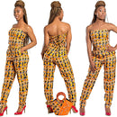 Masika Hand Woven Raffia Fibers Basket African Bag with wood handle - Orange - Afrilege