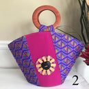 Nina Hand Woven Raffia Fibers African Basket bag with wood handle - Big - Afrilege