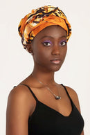 Ayo African print Headwrap - Orange/Black - Afrilege
