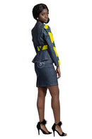 African Print Simisola Denim Women jackets tops (Yellow) - Afrilege