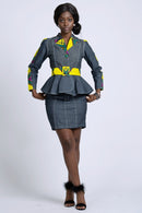 African Print Simisola Denim Women jackets tops (Yellow) - Afrilege