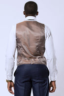 Kael African Print Kente Men's Fit Suit Vest ( Blue & Gold) - Afrilege