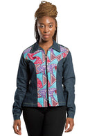 Kellan Women's African Print Denim Jackets - Afrilege