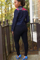 Nala Women's African Print Long Sleeve Denim Jacket - Afrilege