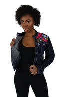 Nala Women's African Print Long Sleeve Denim Jacket - Afrilege