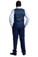 Vadik African Print Kente Men's Fit Suit Vest ( Navy Blue & Dark green) - Afrilege