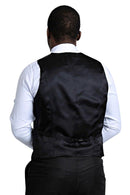 Val African Print Kente Men's Fit Suit Vest (Black & White) - Afrilege