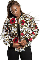 Floral Women's African Print Bomber Jacket - Afrilege