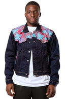 Kellan Men's African Print Denim Jackets - Afrilege