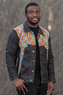 Kobe African Print Mens Denim Jacket - Afrilege
