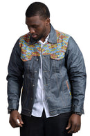 Kobe African Print Mens Denim Jacket - Afrilege